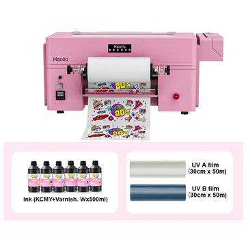 Haolic UX7 Mini 13'' UV DTF Printer with Built-in Laminator & Cutter All-in-One Bundle