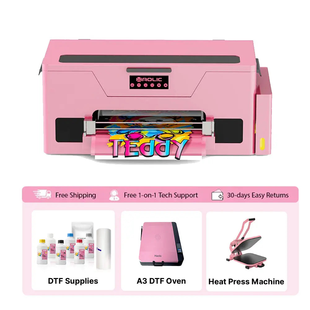 【Back In Stock】Haolic 13" Pink A3 XP600 DTF Printer Classic Edition