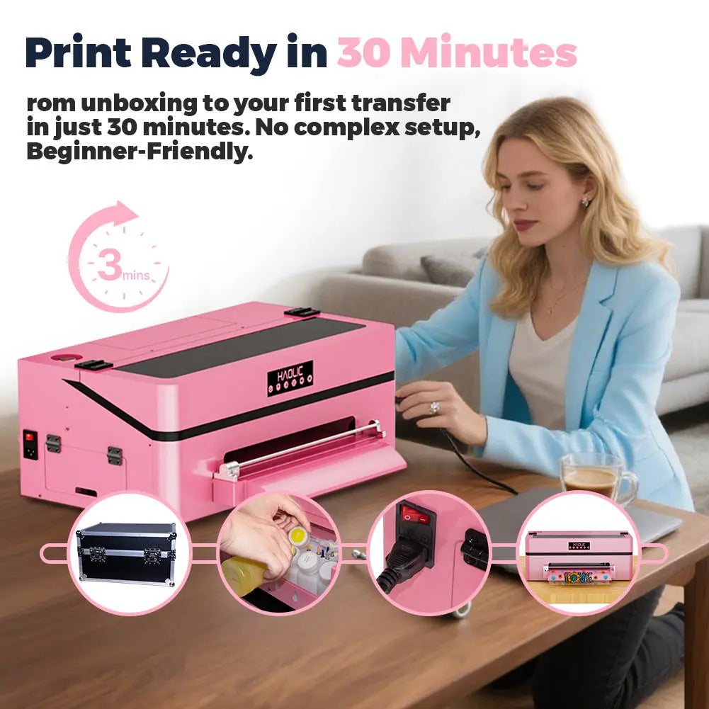 Haolic Mini D8 DTF Printer 13" | Compact Direct-to-Film Printer for Small Business & Home Use