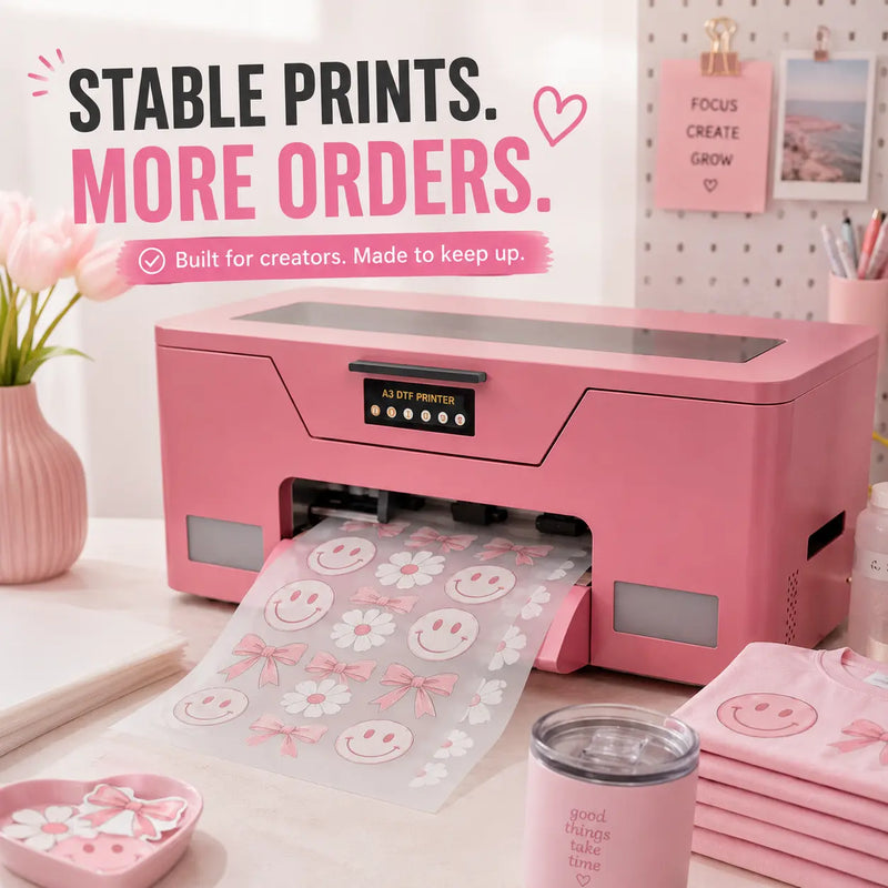 【Back In Stock】Haolic 13" Pink A3 XP600 DTF Printer Classic Edition