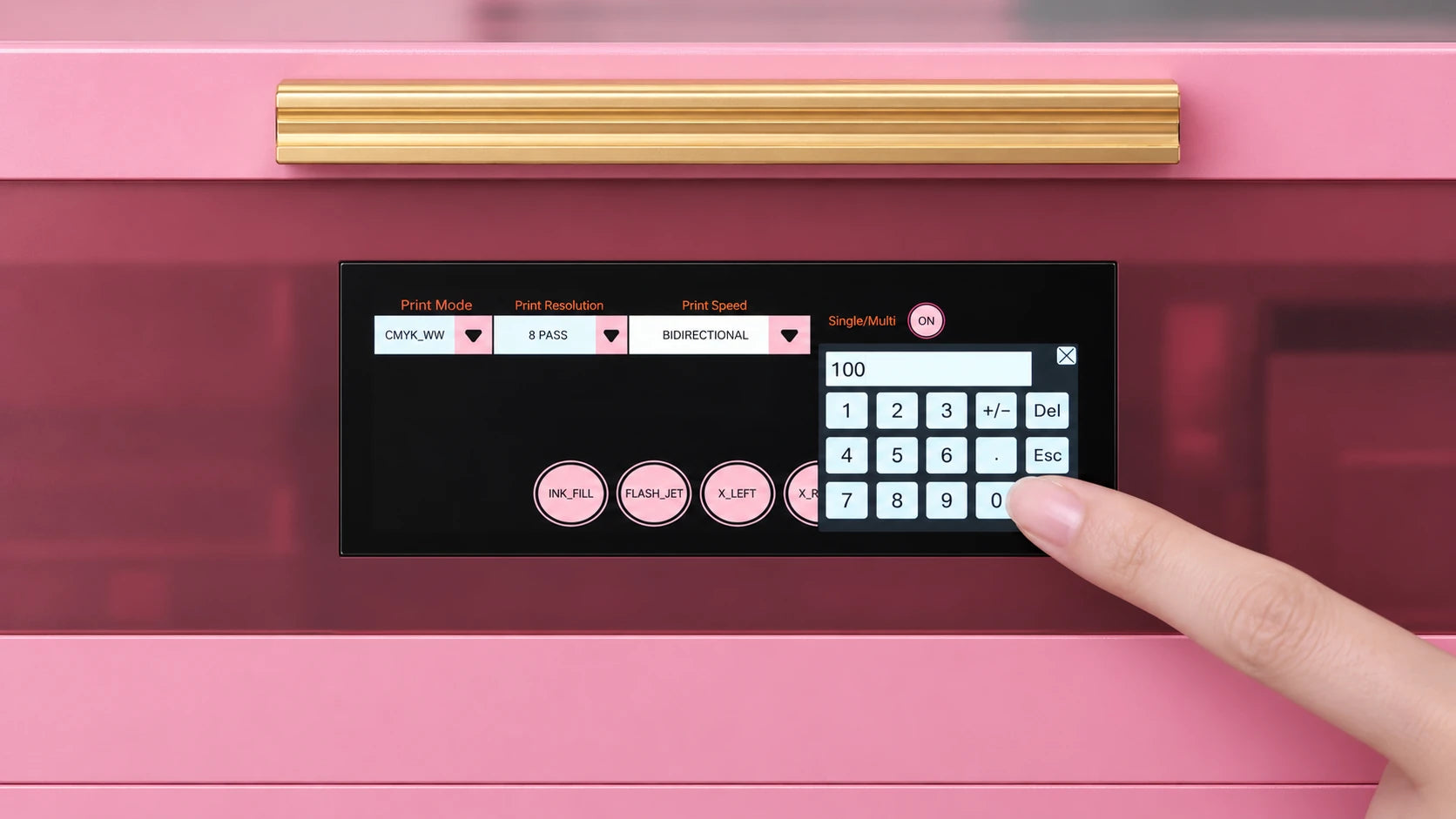 Set copy count on the touchscreen